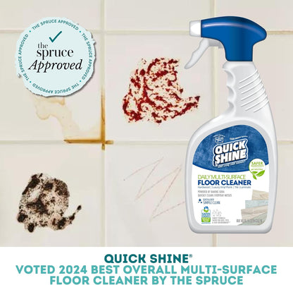 Quick Shine Spray Mop Kit with 1 Microfiber Pad & 1 Multi-Surface Floor Cleaner 16oz | Maneuvers under and around furniture for Easy Cleaning | No Batteries Required | Refillable Cleaning Cartridge