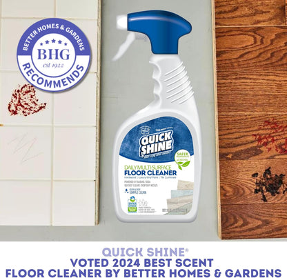 Quick Shine Spray Mop Kit with 1 Microfiber Pad & 1 Multi-Surface Floor Cleaner 16oz | Maneuvers under and around furniture for Easy Cleaning | No Batteries Required | Refillable Cleaning Cartridge
