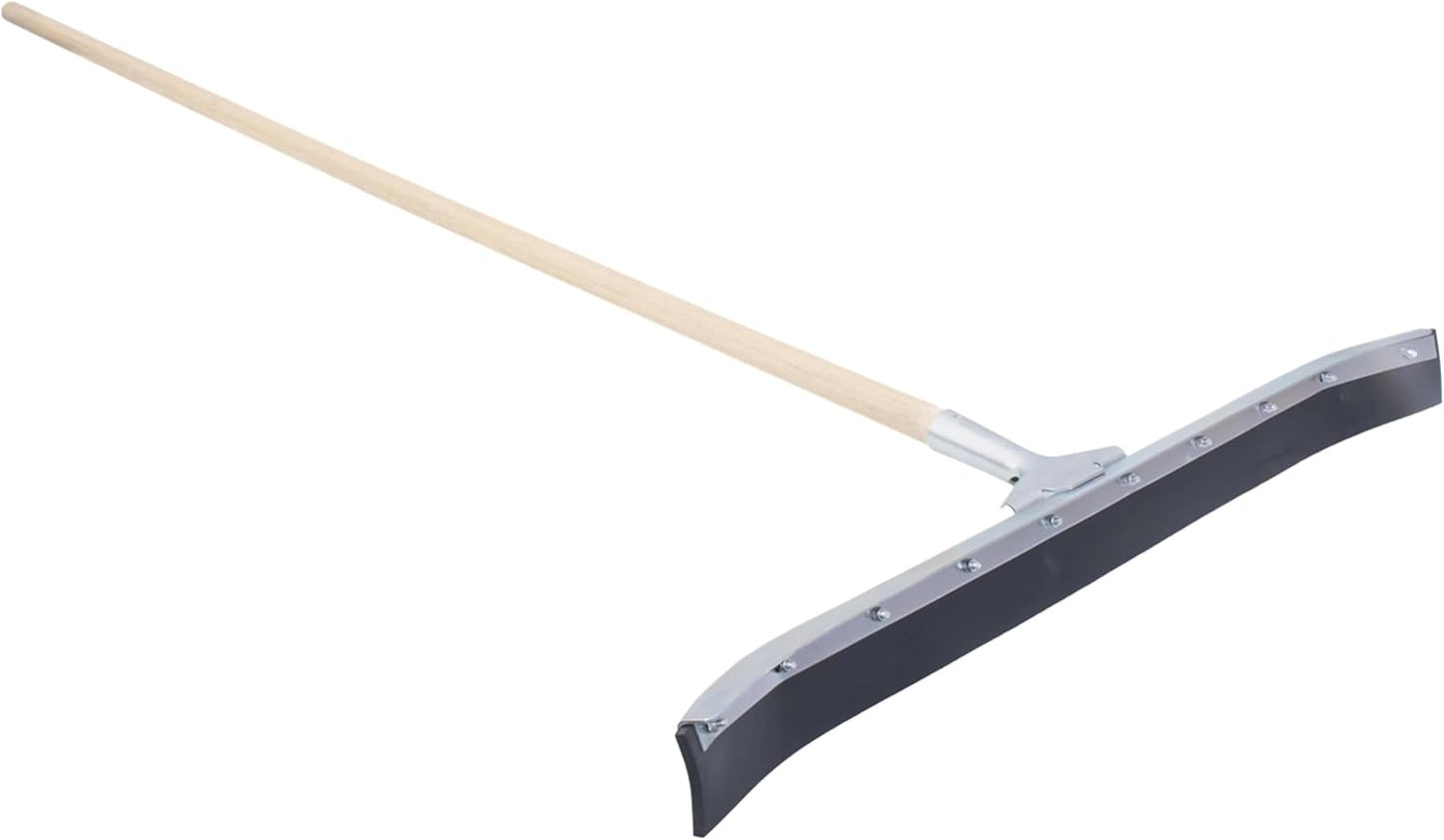 Asphalt Squeegee, 36 Inch Neoprene Curved Blade, 60 Inch Wood Handle, Reversible Floor Squeegee for Concrete and Garage, Heavy Duty Sealcoating Tool, RED700248