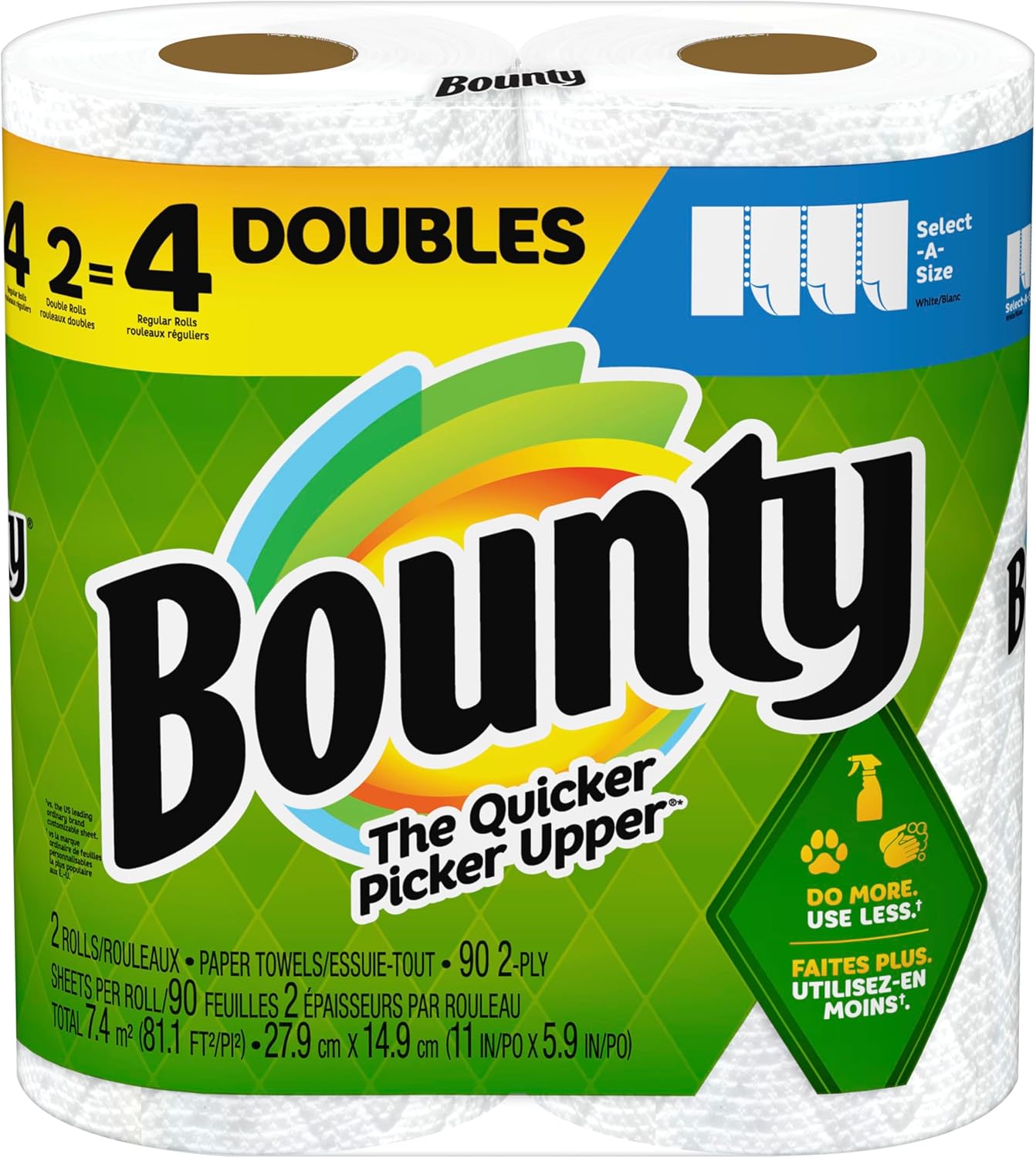 Paper Towels Select-A-Size, White, 6 Triple Rolls = 18 Regular Rolls