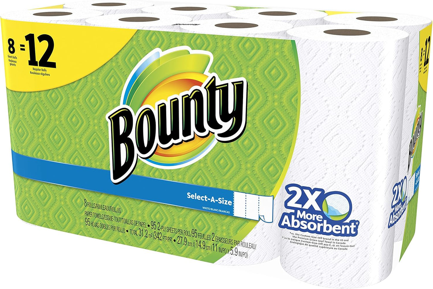 Paper Towels Select-A-Size, White, 6 Triple Rolls = 18 Regular Rolls