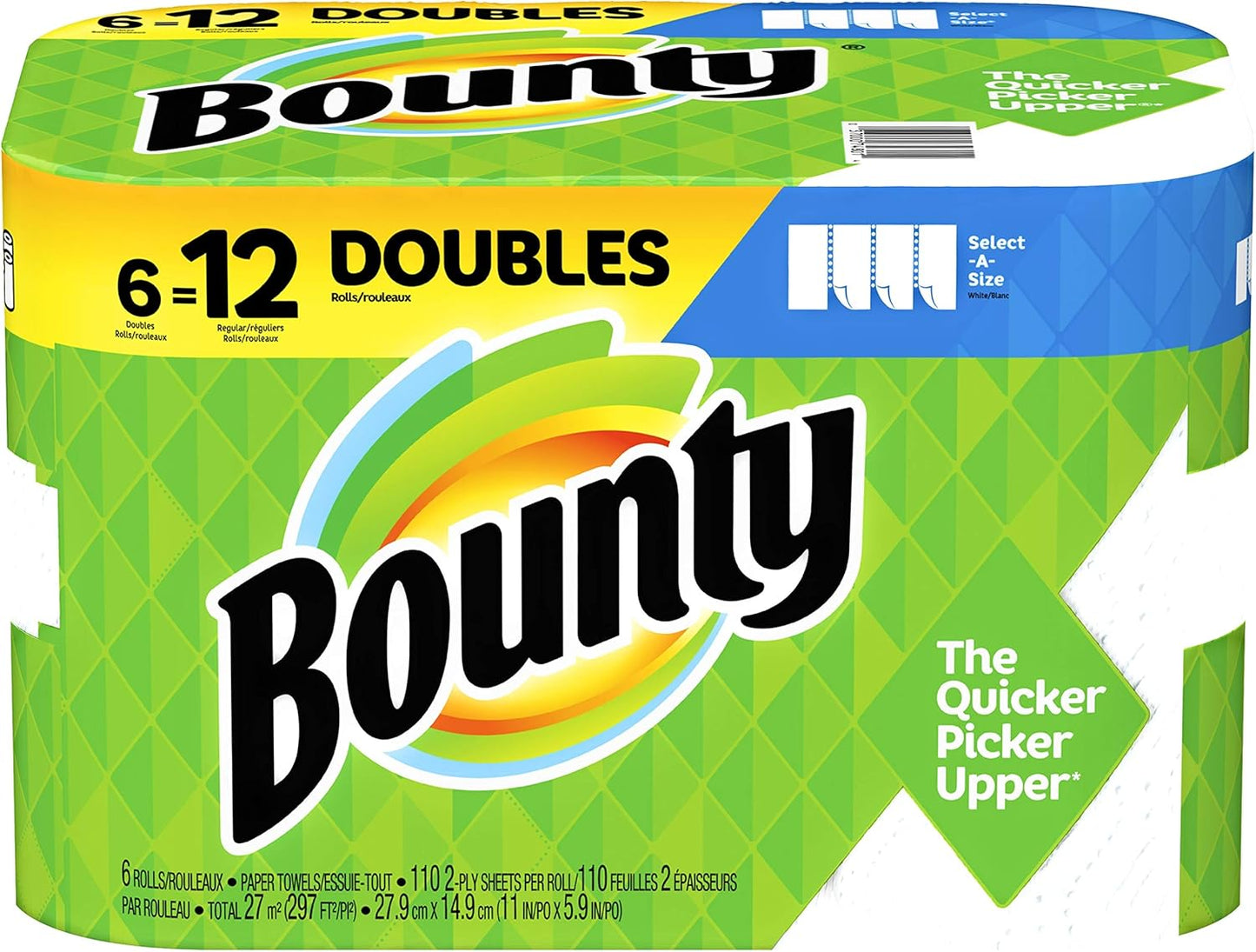 Paper Towels Select-A-Size, White, 6 Triple Rolls = 18 Regular Rolls