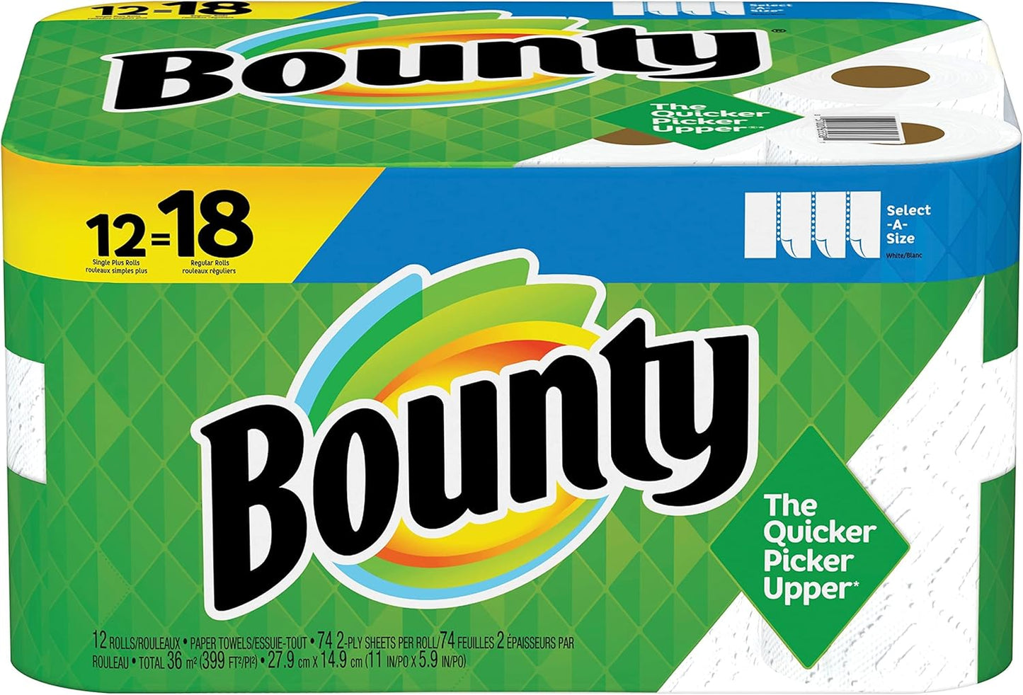 Paper Towels Select-A-Size, White, 6 Triple Rolls = 18 Regular Rolls