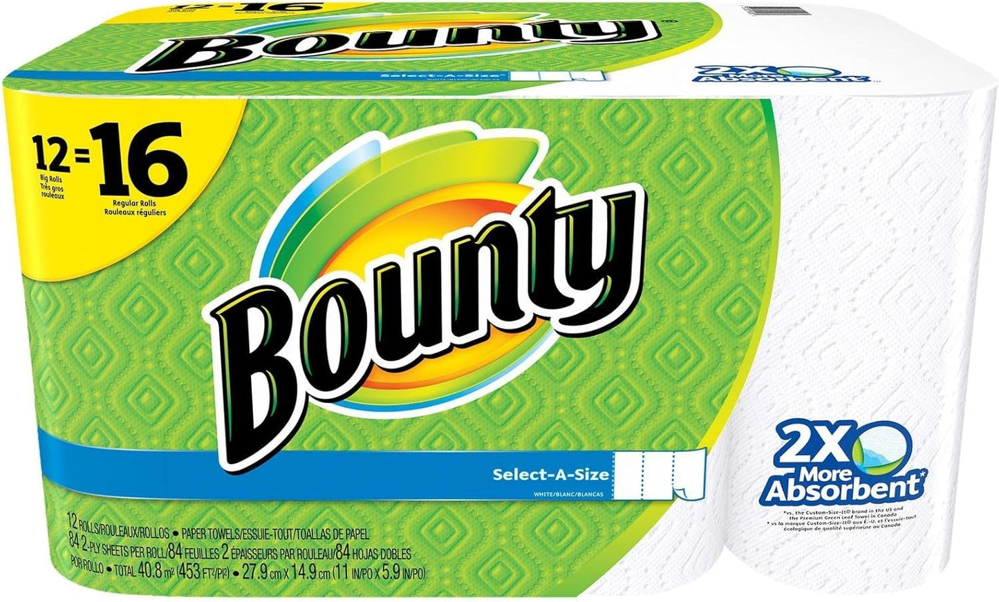 Paper Towels Select-A-Size, White, 6 Triple Rolls = 18 Regular Rolls