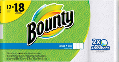 Paper Towels Select-A-Size, White, 6 Triple Rolls = 18 Regular Rolls
