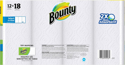 Paper Towels Select-A-Size, White, 6 Triple Rolls = 18 Regular Rolls