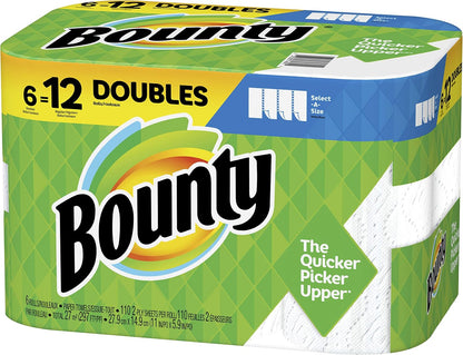 Paper Towels Select-A-Size, White, 6 Triple Rolls = 18 Regular Rolls