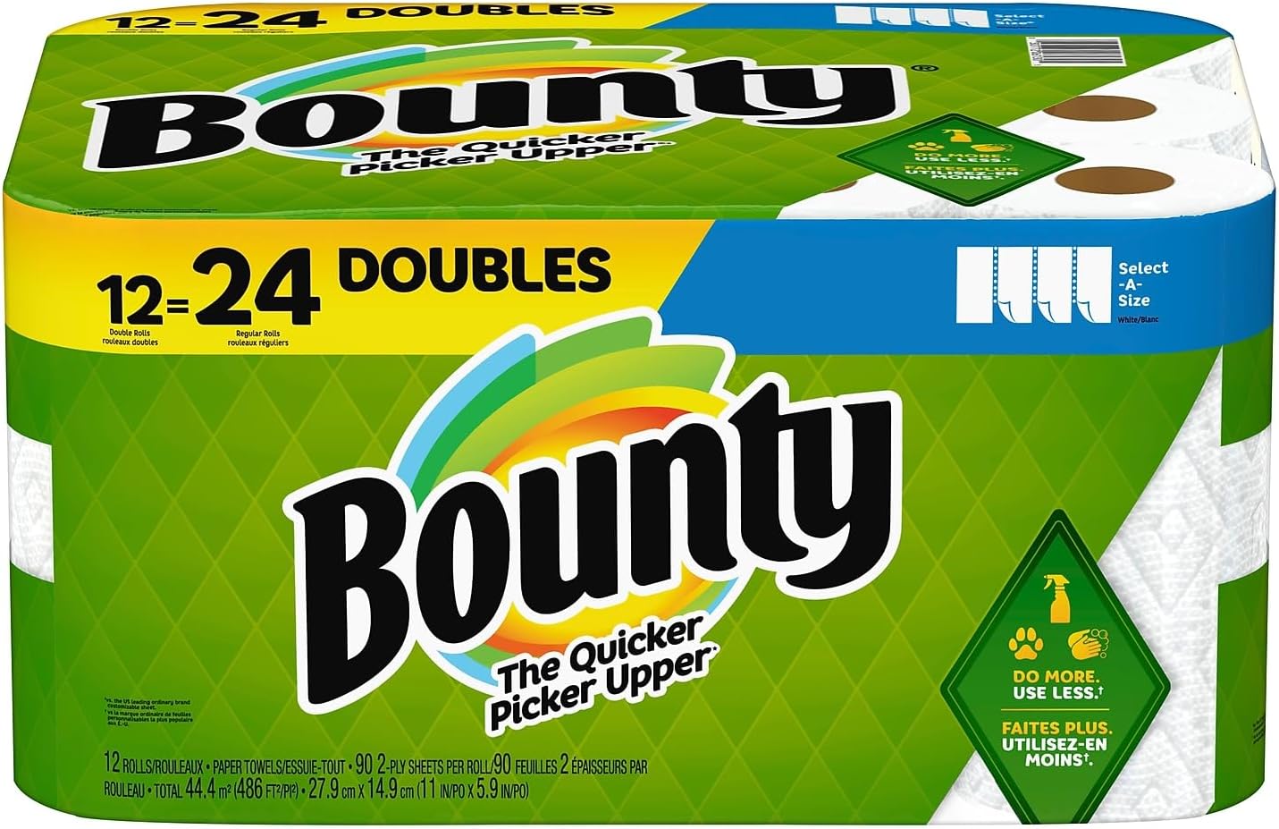 Paper Towels Select-A-Size, White, 6 Triple Rolls = 18 Regular Rolls