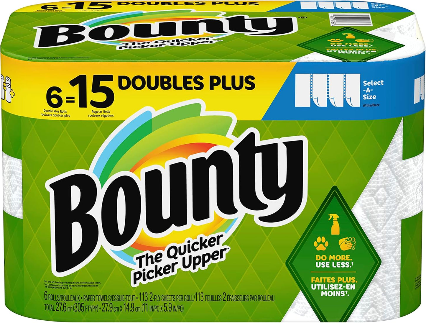 Paper Towels Select-A-Size, White, 6 Triple Rolls = 18 Regular Rolls