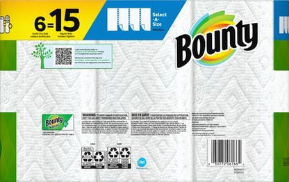 Paper Towels Select-A-Size, White, 6 Triple Rolls = 18 Regular Rolls
