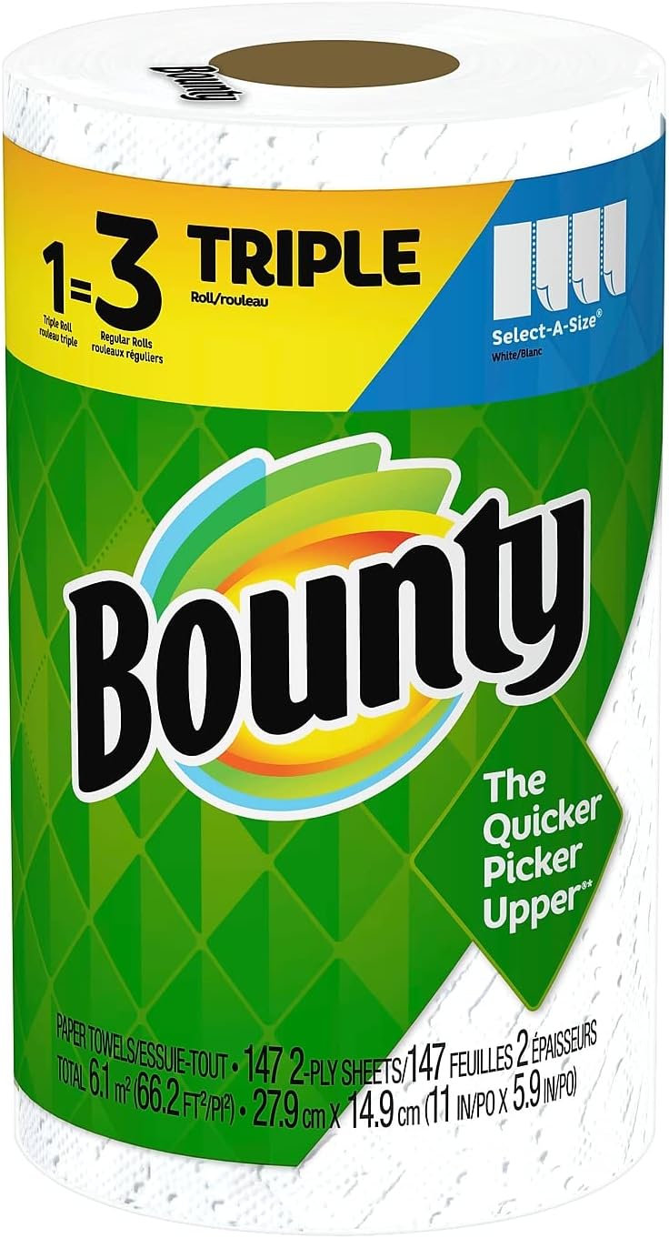 Paper Towels Select-A-Size, White, 6 Triple Rolls = 18 Regular Rolls