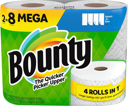 Paper Towels Select-A-Size, White, 6 Triple Rolls = 18 Regular Rolls
