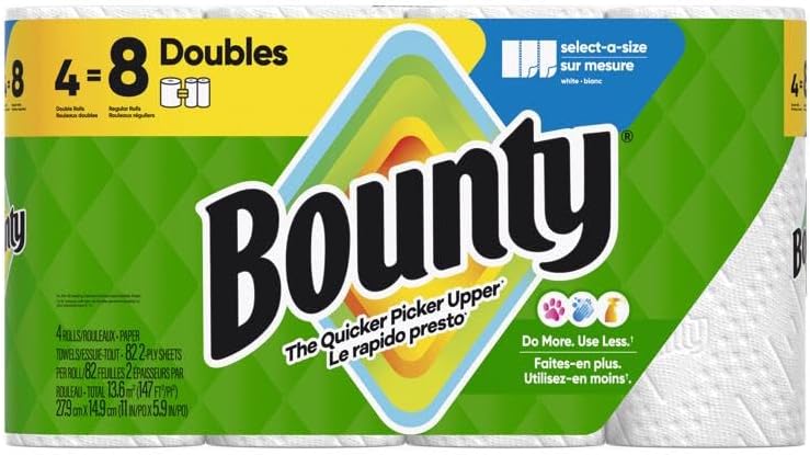 Paper Towels Select-A-Size, White, 6 Triple Rolls = 18 Regular Rolls