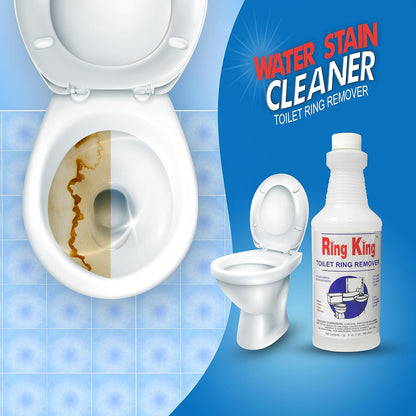 Amazon Brand - Ring King Toilet Bowl Cleaners | Toilet Bowl Cleaner Liquid 32oz Fast Acting Bathroom Cleaner For Calcium, Water, Rust, Red Clay & Lime Stains – No Scrubbing