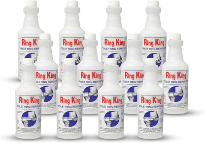 Amazon Brand - Ring King Toilet Bowl Cleaners | Toilet Bowl Cleaner Liquid 32oz Fast Acting Bathroom Cleaner For Calcium, Water, Rust, Red Clay & Lime Stains – No Scrubbing