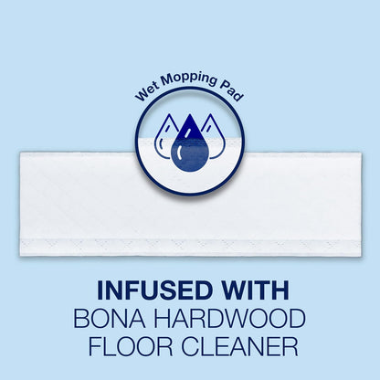 Hardwood Floor Disposable Wet Cleaning Pads - 12 cleaning pads per pack - unscented - Use with Mops - Residue-Free Floor Cleaning Solution for Wood Floors