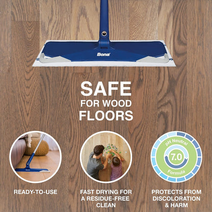 Hardwood Floor Disposable Wet Cleaning Pads - 12 cleaning pads per pack - unscented - Use with Mops - Residue-Free Floor Cleaning Solution for Wood Floors