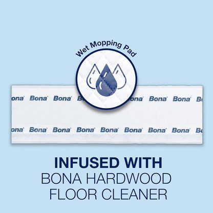 Hardwood Floor Disposable Wet Cleaning Pads - 12 cleaning pads per pack - unscented - Use with Mops - Residue-Free Floor Cleaning Solution for Wood Floors