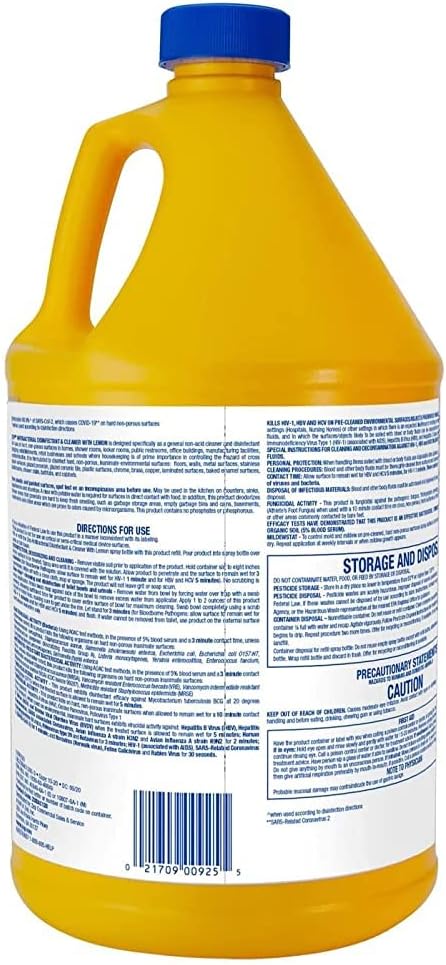 Commercial 1041688 Antibacterial Disinfectant Cleaner with lemon , 1 gal Bottle