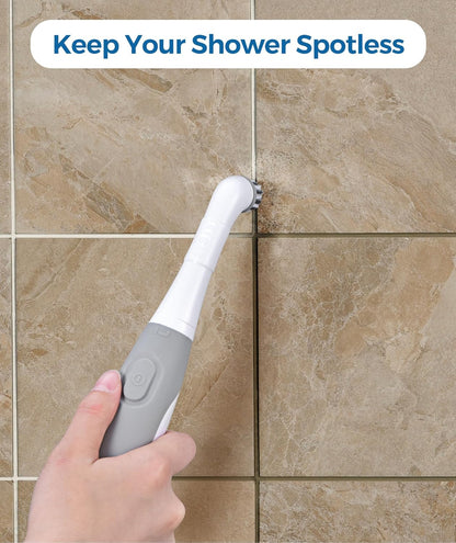 Rechargeable Electric Grout Brush with Built-in Battery, Upgraded KH6A Stainless Steel Wire Power Brush & IPX7 Waterproof, Cordless Cleaning Brush & 5 Replacement Heads for Grout, Crevice