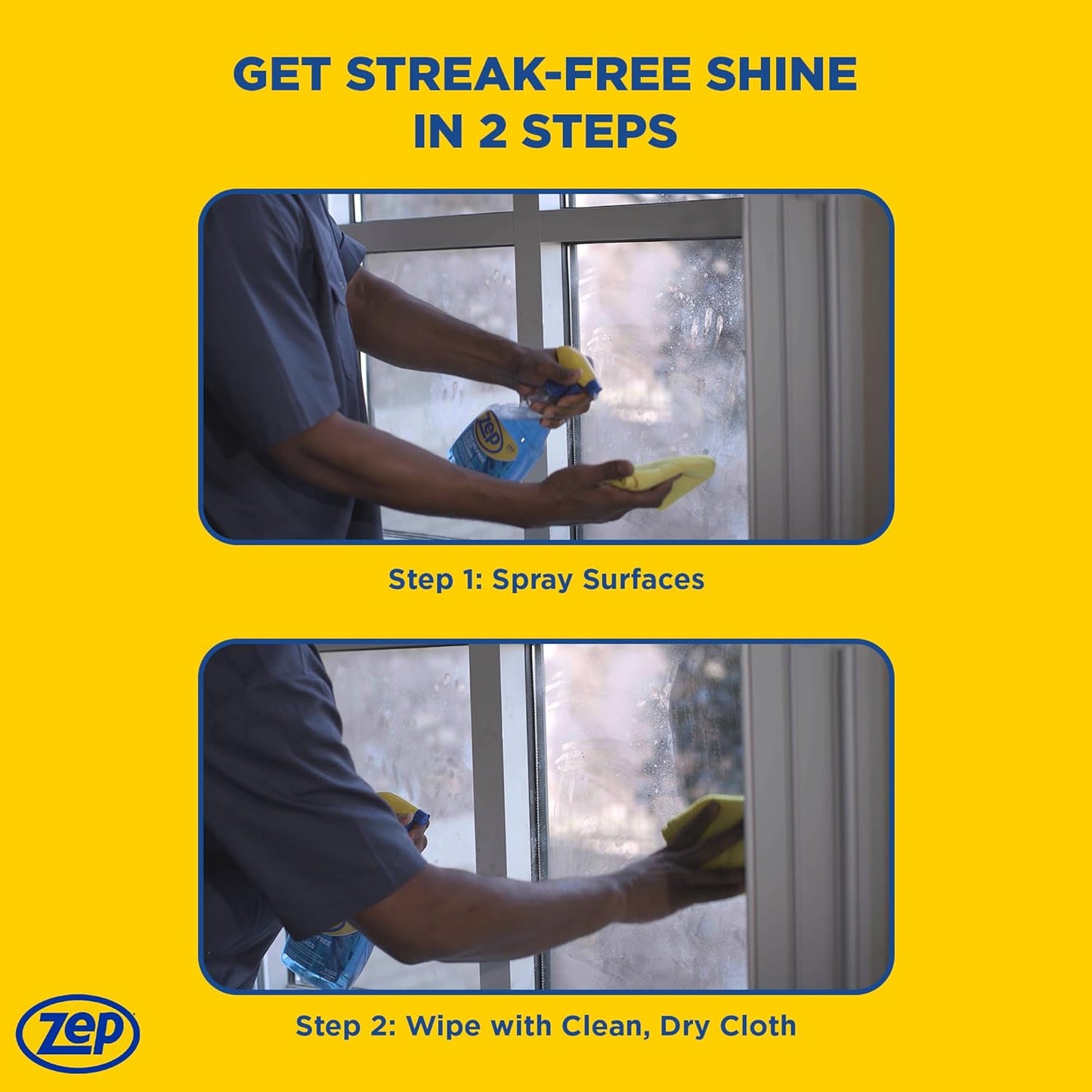 Streak-Free Glass Cleaner - 32 Oz (Case of 12) ZU112032- Professional Grade Formula that Cleans Dirt, Fingerprints, Grime, Smoke Haze, and Toothpaste on Windows, Mirrors, and Other Glass Surfaces