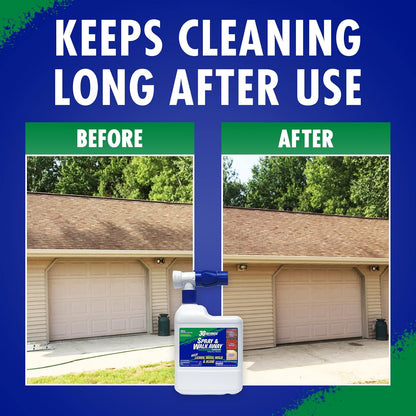 Mold and Mildew Stain Remover Concentrate | Spray & Walk Away Outdoor Cleaner | 1 Gallon