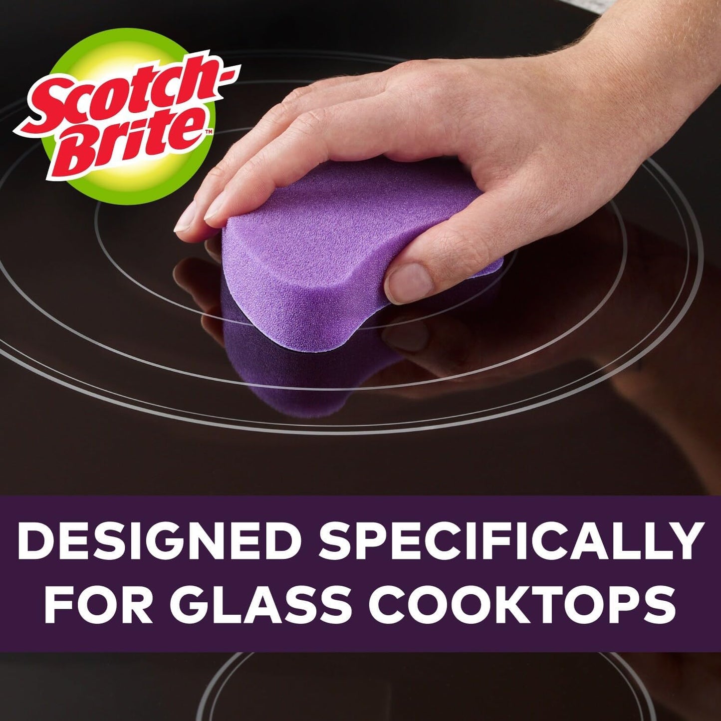 Scratch-Free Glass Cooktop Pads, Chemical Free Cleaning for Glass Stovetops, Tackle Burnt-On Messes, 2 Cleaning Pads