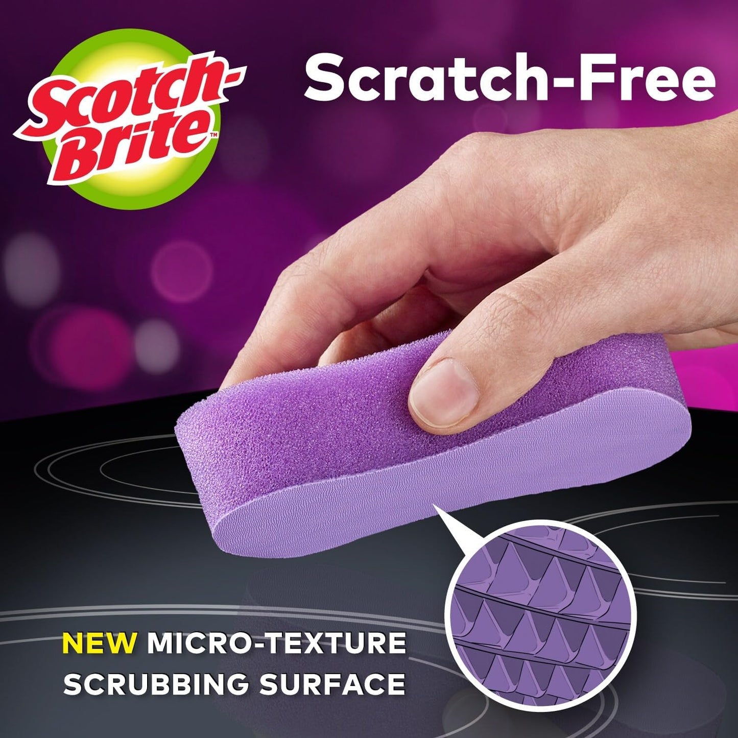 Scratch-Free Glass Cooktop Pads, Chemical Free Cleaning for Glass Stovetops, Tackle Burnt-On Messes, 2 Cleaning Pads