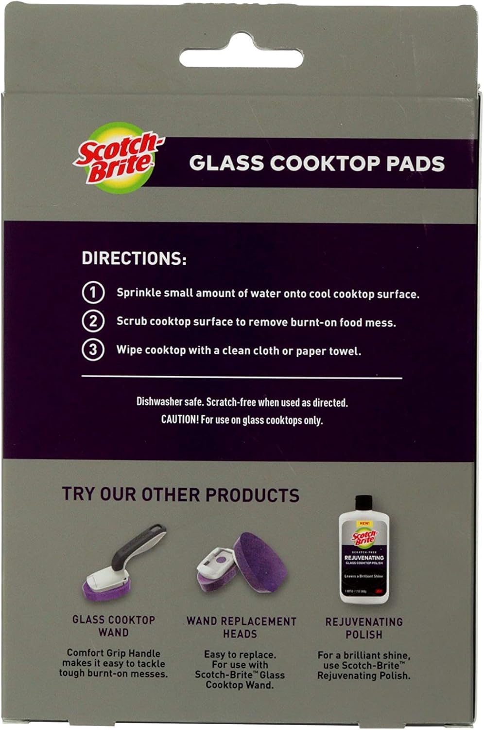 Scratch-Free Glass Cooktop Pads, Chemical Free Cleaning for Glass Stovetops, Tackle Burnt-On Messes, 2 Cleaning Pads