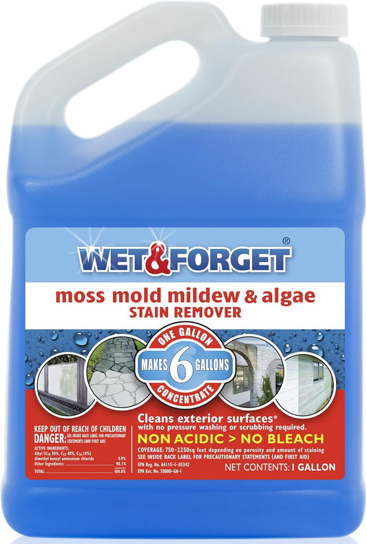 Moss, Mold, Mildew, & Algae Stain Remover Multi-Surface Outdoor Cleaner Concentrate, Original, 128 Fluid Ounces