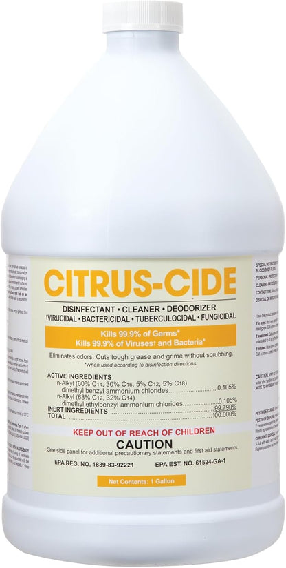 ForPro Citrus-Cide Hospital Grade Disinfectant Cleaner, 1 Gallon Refill (128 fl. oz.) – All Purpose Cleaner, Disinfectant & Deodorizer, Citrus Scent