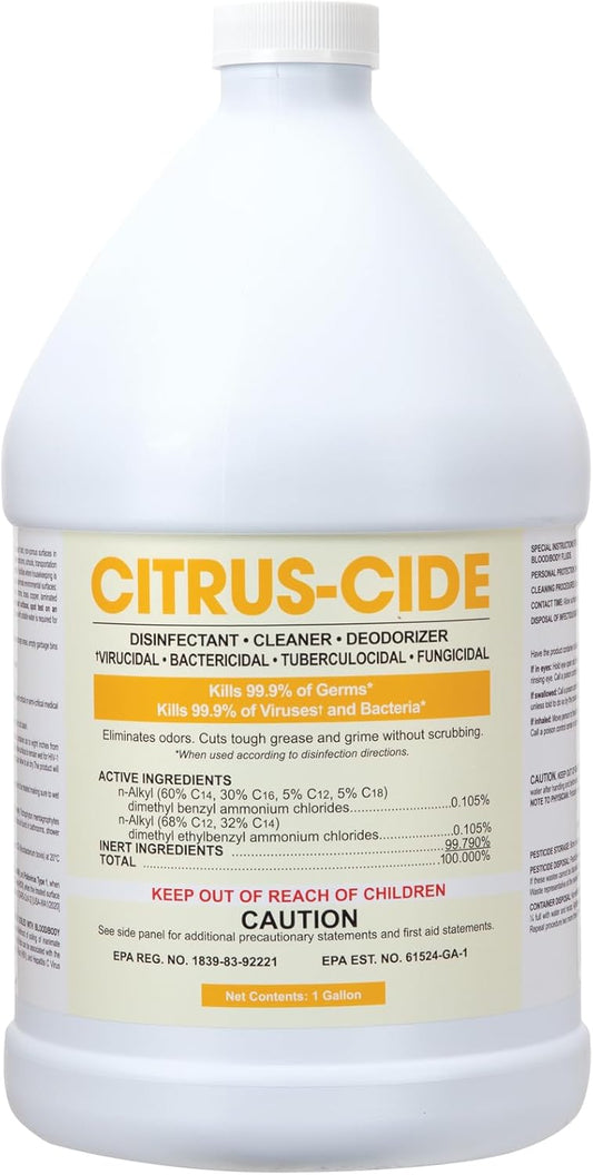 ForPro Citrus-Cide Hospital Grade Disinfectant Cleaner, 1 Gallon Refill (128 fl. oz.) – All Purpose Cleaner, Disinfectant & Deodorizer, Citrus Scent