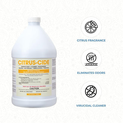 ForPro Citrus-Cide Hospital Grade Disinfectant Cleaner, 1 Gallon Refill (128 fl. oz.) – All Purpose Cleaner, Disinfectant & Deodorizer, Citrus Scent