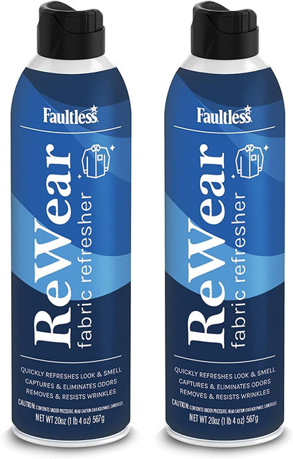 ReWear Dry Wash Spray for Clothing – Wrinkle Remover, Fabric Refresher Spray, Captures Odors – Like Dry Shampoo for Clothes: Fresh Look W/Out Laundry, 3oz (Mini 3 Pack)