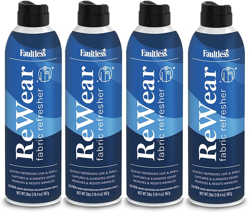 ReWear Dry Wash Spray for Clothing – Wrinkle Remover, Fabric Refresher Spray, Captures Odors – Like Dry Shampoo for Clothes: Fresh Look W/Out Laundry, 3oz (Mini 3 Pack)