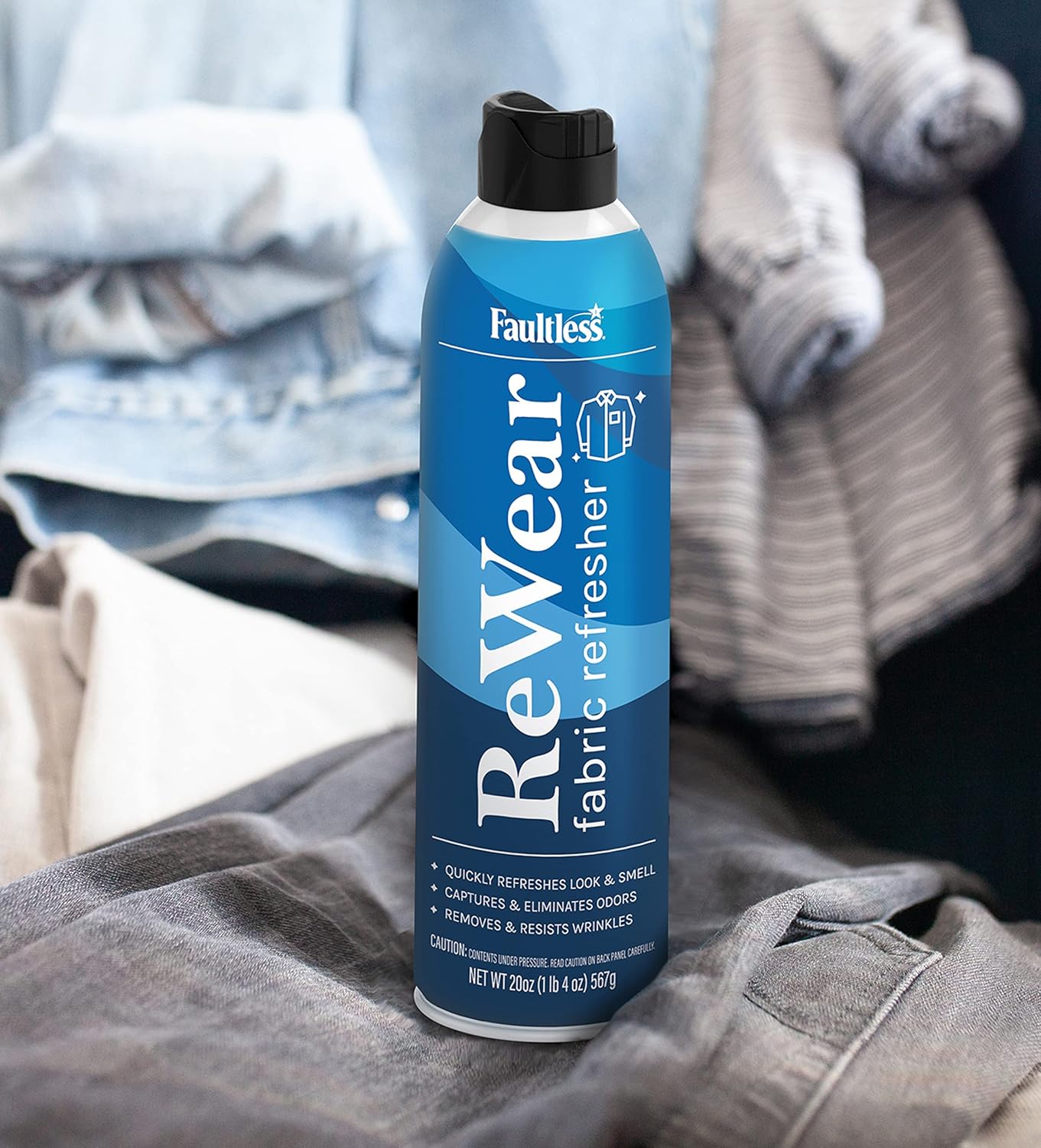 ReWear Dry Wash Spray for Clothing – Wrinkle Remover, Fabric Refresher Spray, Captures Odors – Like Dry Shampoo for Clothes: Fresh Look W/Out Laundry, 3oz (Mini 3 Pack)