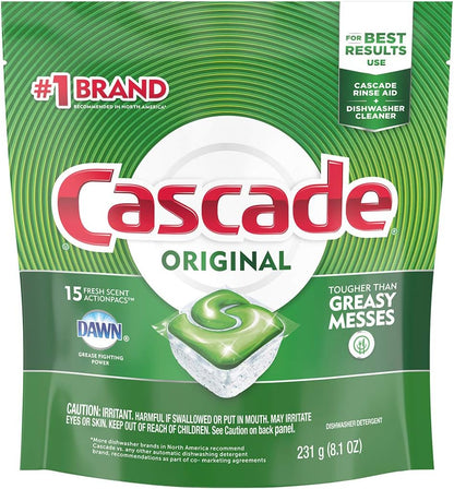 Platinum Dishwasher Soap Pods, Actionpacs + Oxi, Fresh, 62 Count of Dishwasher Detergent Pods