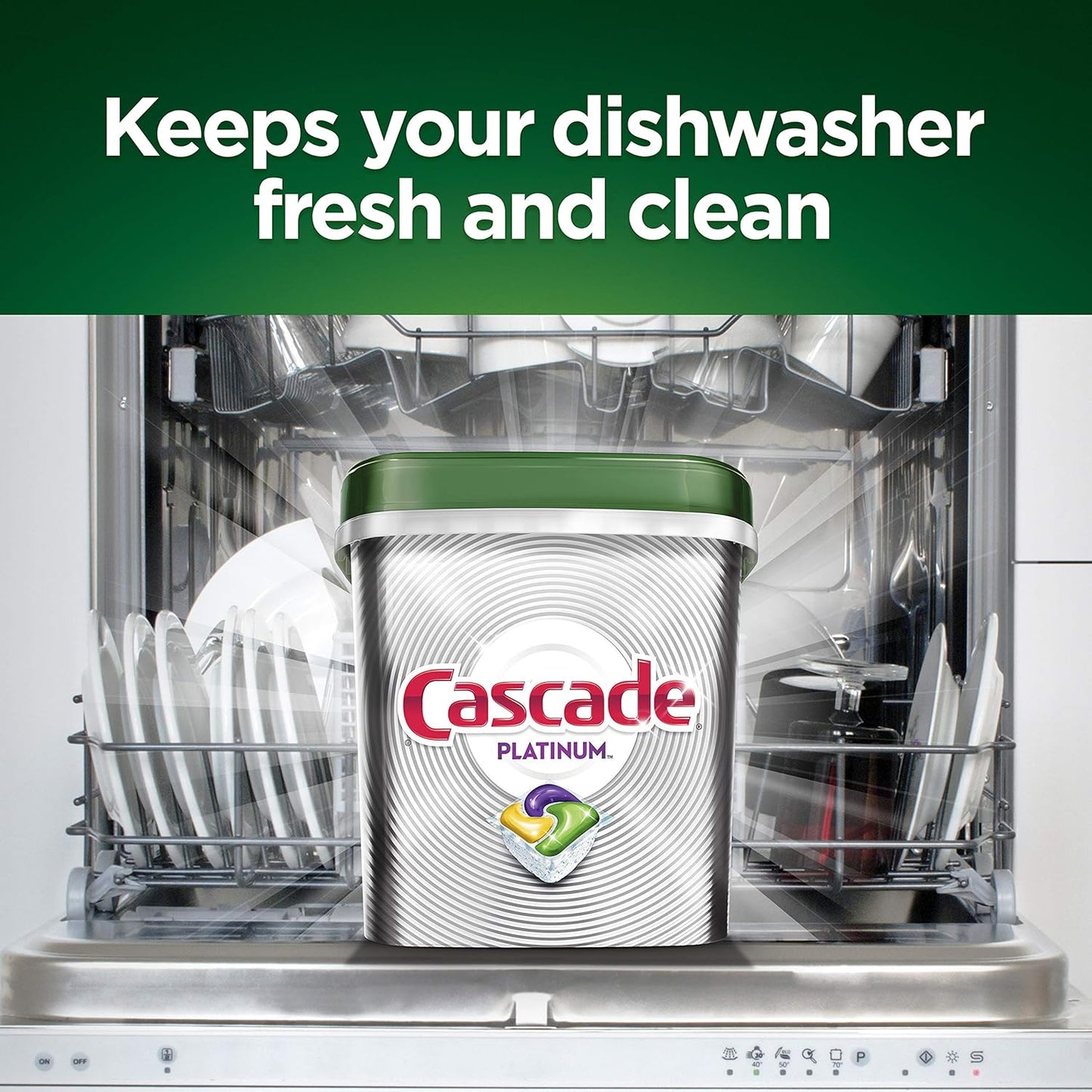 Platinum Dishwasher Soap Pods, Actionpacs + Oxi, Fresh, 62 Count of Dishwasher Detergent Pods