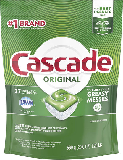 Platinum Dishwasher Soap Pods, Actionpacs + Oxi, Fresh, 62 Count of Dishwasher Detergent Pods
