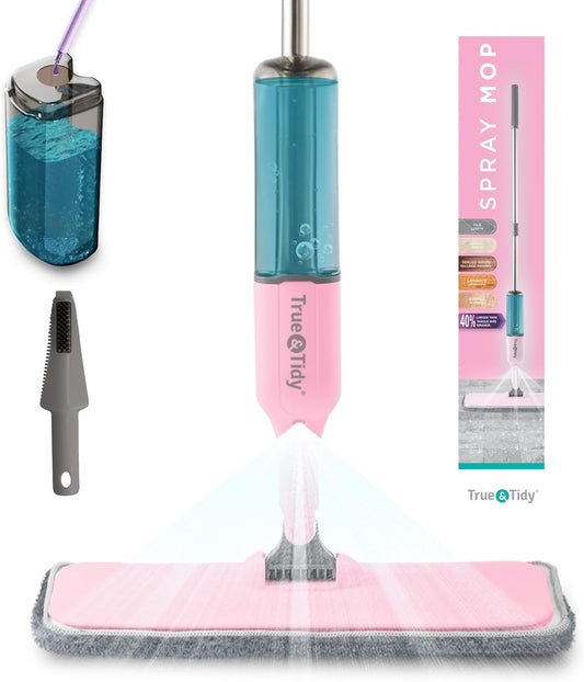 Spray Mop for Floors -Refillable Bottle, Machine Washable Pads