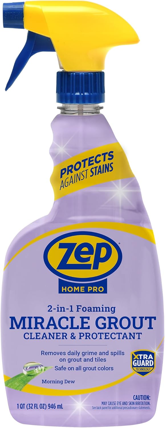 Home Pro Foaming Miracle Grout Cleaner & Protectant - 32 Fl. OZ - (Pack of 1) 2-in-1 for Sparkling Clean Grout Lines