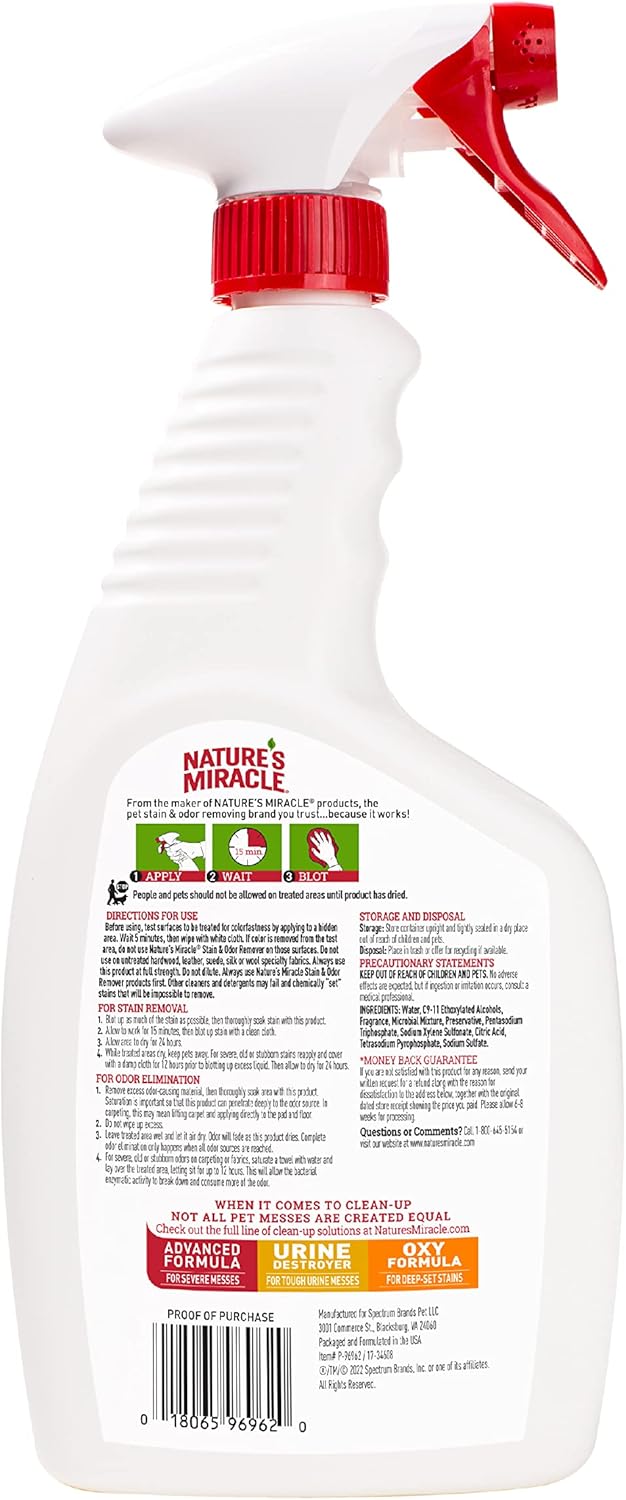 Stain and Odor Remover Dog, 32 Ounces, Everyday Mess Enzymatic Odor Control Formula