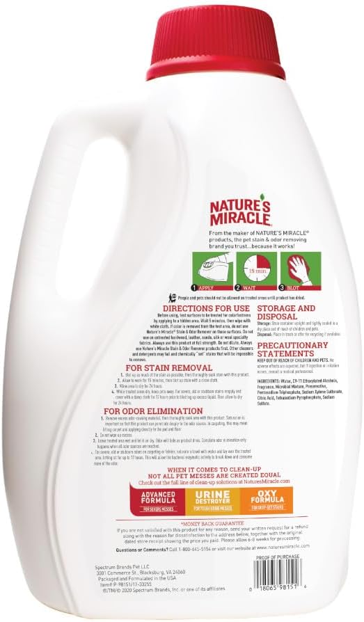 Stain and Odor Remover Dog, 32 Ounces, Everyday Mess Enzymatic Odor Control Formula