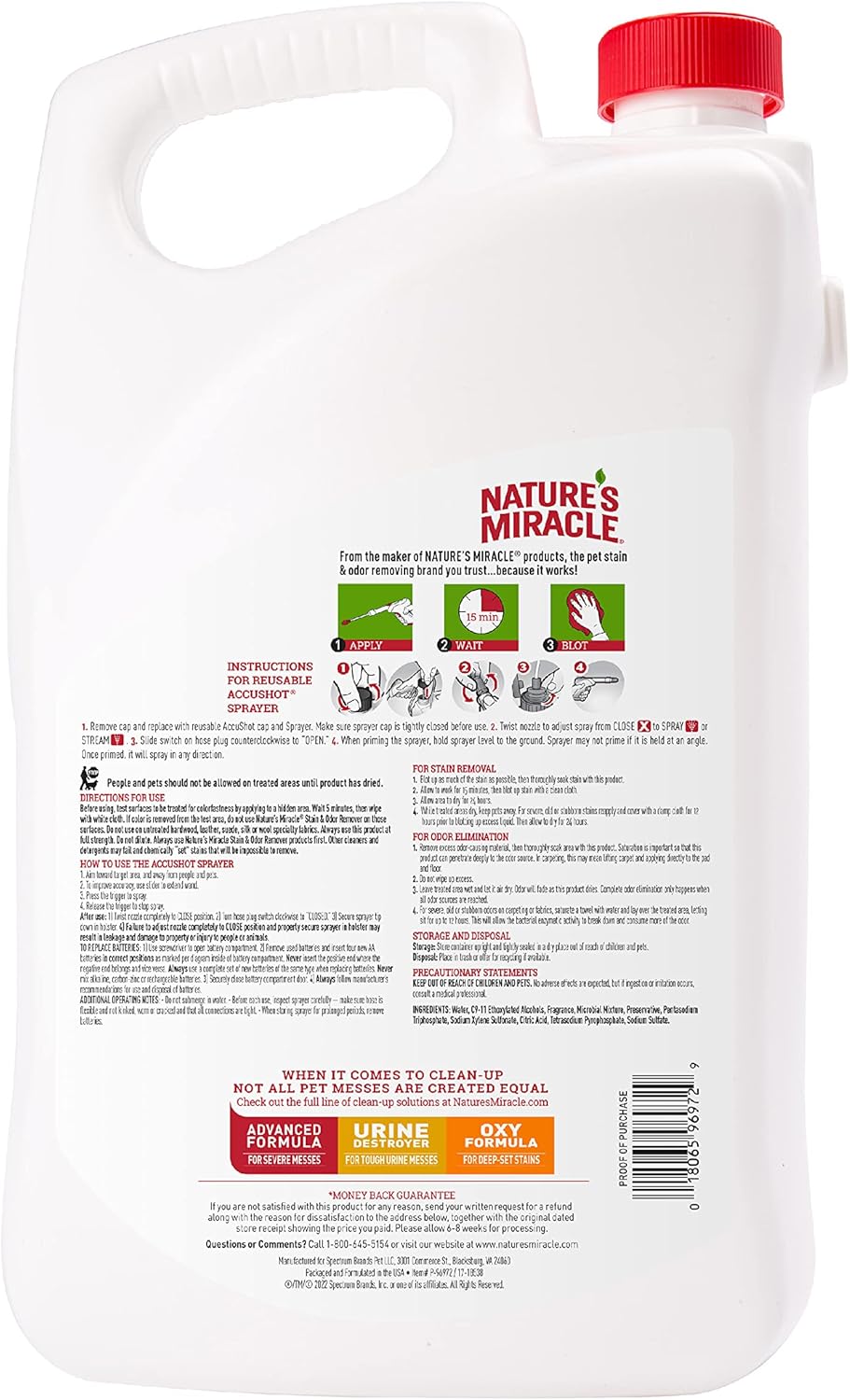 Stain and Odor Remover Dog, 32 Ounces, Everyday Mess Enzymatic Odor Control Formula