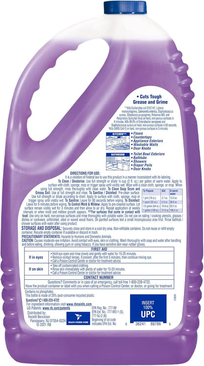 All Purpose Cleaner, Multi-Surface Disinfectant Floor Cleaner for Mopping Solution, Household Cleaning Supplies, for Bathroom & Kitchen, Lemon & Sunflower Scent, 144 oz