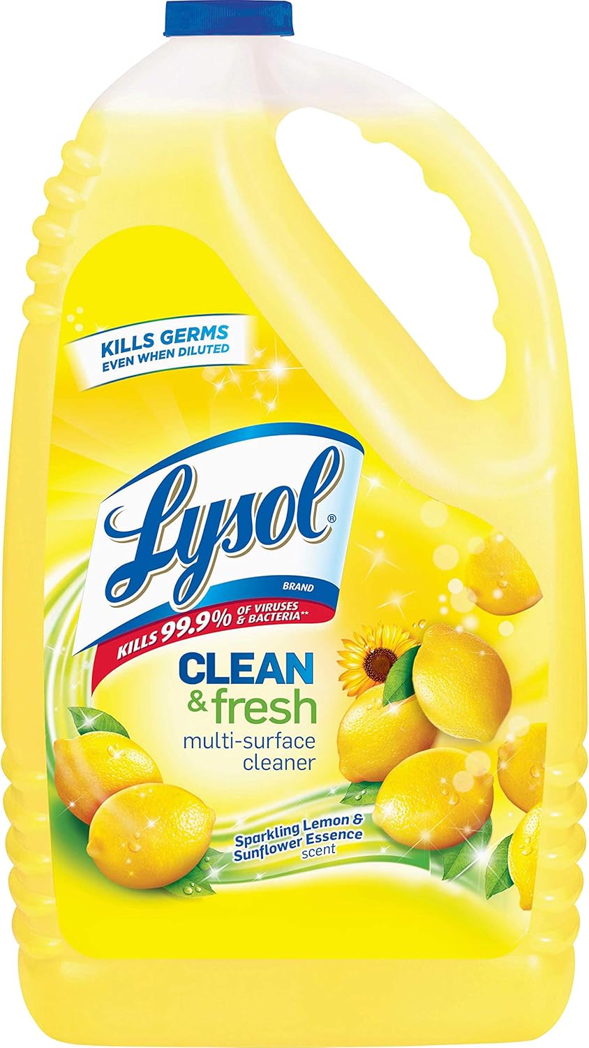 All Purpose Cleaner, Multi-Surface Disinfectant Floor Cleaner for Mopping Solution, Household Cleaning Supplies, for Bathroom & Kitchen, Lemon & Sunflower Scent, 144 oz