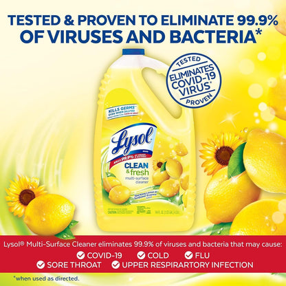 All Purpose Cleaner, Multi-Surface Disinfectant Floor Cleaner for Mopping Solution, Household Cleaning Supplies, for Bathroom & Kitchen, Lemon & Sunflower Scent, 144 oz