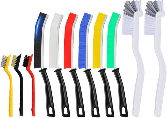 11PCS Crevice Cleaning Brush Set, Hard Bristle Gap Cleaning Kit for Groove, Window, Tiles, Corner, Faucet, Bathroom, Kitchen, Stove, Pot