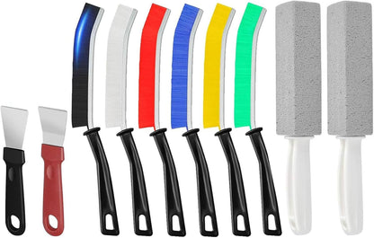 11PCS Crevice Cleaning Brush Set, Hard Bristle Gap Cleaning Kit for Groove, Window, Tiles, Corner, Faucet, Bathroom, Kitchen, Stove, Pot