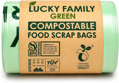Compostable Trash Bags for Kitchen Compost Bins – 1.3 Gallon Small Compost Bags for Countertop Bin, Green Compostable Bags, BPI Certified ASTM D6400, Leak-Resistant Food Waste Bags (50 Count)